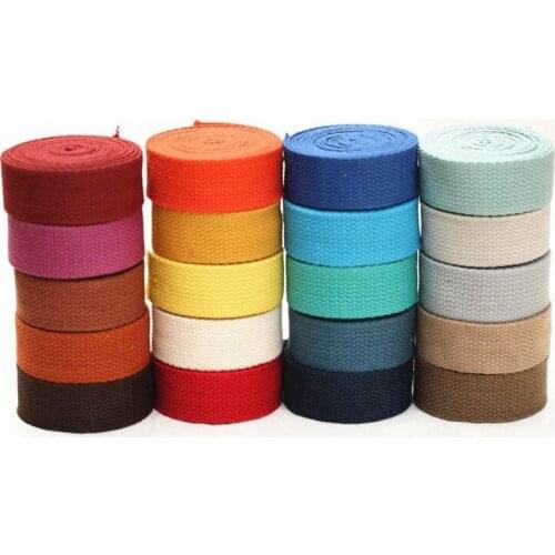 25mm, 1'' 12meter Canvas Ribbon Belt bag webbing/lable ribbon/Bias binding tape Diy craft projects
