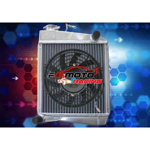 4 ROW Aluminum Radiator+FAN For 1992-1997 AUSTIN ROVER MINI COOPER 1275 GT 93 94 95 96