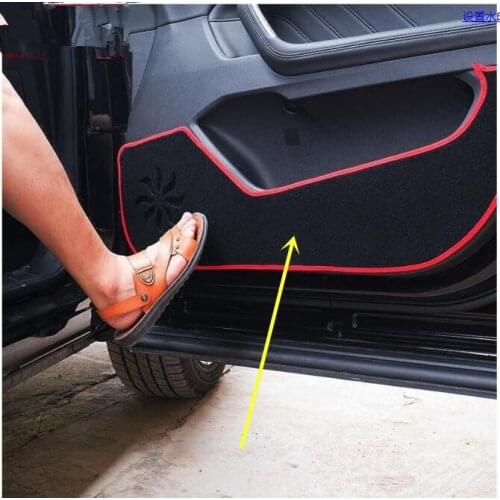 4PCS/SET Interior Door Polyester /Leather Anti-Kick Protective Pad For Great Wall Haval H6 2017 AB013