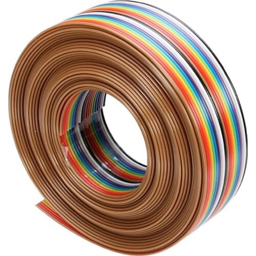 5M 20P DuPont Cable Rainbow Flat Line Support Wire Soldered Cable Connector Tinned Copper Wire