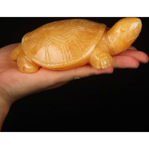 Chinese-style Beige Jade Stone Turtle Town House Evil Spirits Jade Turtle Feng Shui Lucky Longevity Turtle Jewelry Ornaments