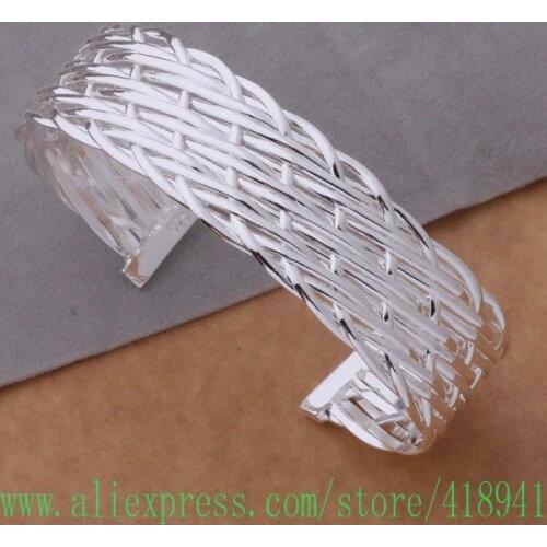 Silver Plated bangle bracelet, Silver Plated fashion jewelry woven bracelet /dwlamnsa axnajoua AB009