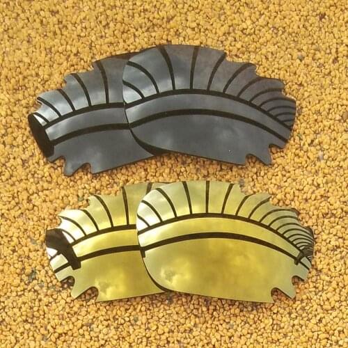 Black & Bronze Gold Mirrored Polarized Replacement Lenses for Jawbone Vented Racing Jacket Frame 100% UVA & UVB