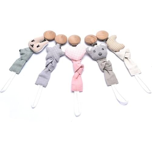 Baby Pacifier Clip Chain Cotton Cartoon Country Style Holder Dummy Handmade Christmas Gift