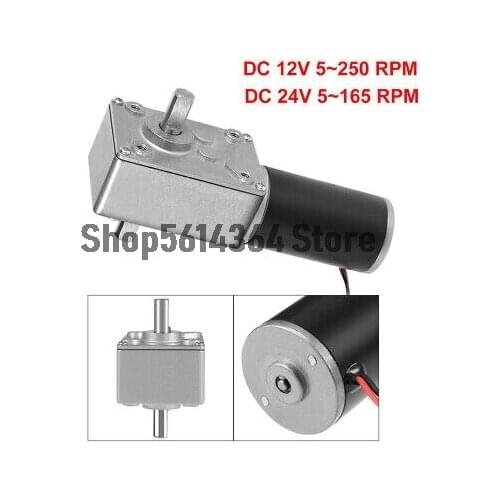 Dual Shaft Worm Gear Motor DC 12V/24V 5-250RPM High Torque Speed Reduction Motor