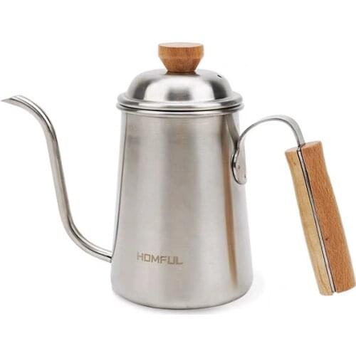 Outdoor Camping Family304 Stainless Steel Coffee PotBoil Water Make Teaflagon Solid Woodhand Shank