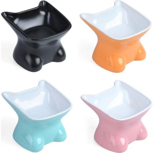 Premium Quality New Pet Ceramic Bowl Cute Cartoon Drinker Feeder Dog Cat Feeding Dispenser Puppy Kitten Drink Water Container
