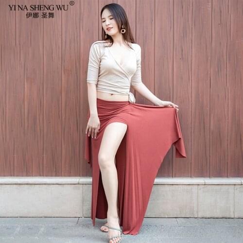 Belly Dance Practice Costume Modal Cotton Sexy Deep V-Neck Cross Top Skirt Oriental Dance Women Bellydance Suits Practice Wear