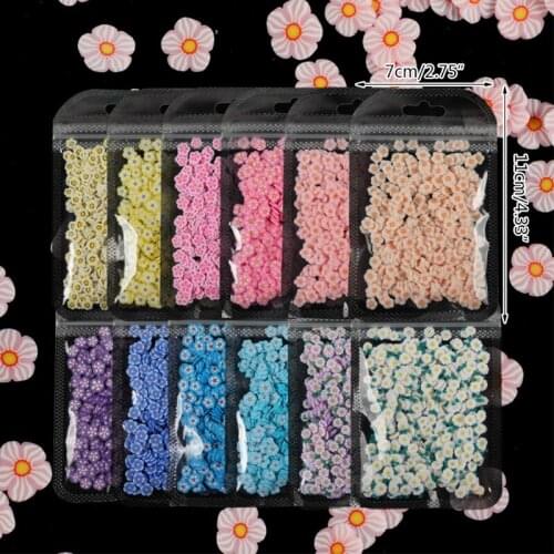L5YD 1 Pack Soft Clay Colorful Mixed Flower Filler for DIY UV Epoxy Resin Mold Fillings Jewelry Making DIY Nail Art Decorations