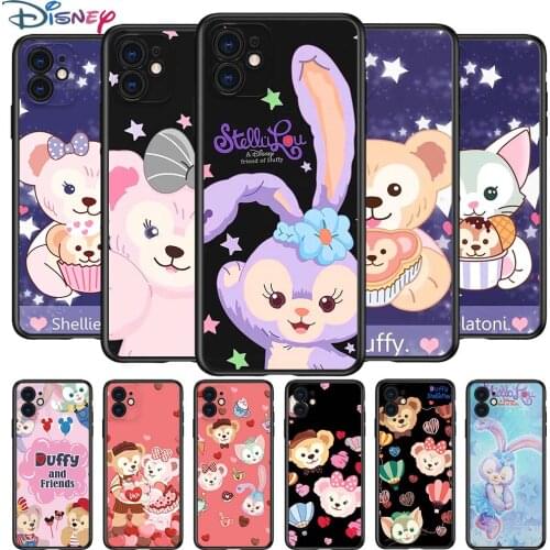 Duffy Disney Bear for Apple iPhone 12 Pro Max Mini 11 Pro XS Max X XR 6S 6 7 8 Plus 5S SE2020 Soft Black Phone Case