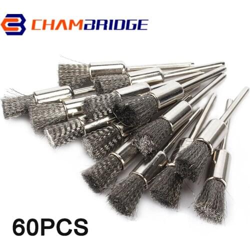 8mm Platinum Blade Stainless Steel Wire Wheel Brush Rotary Tool For Metal Rust Removal Mini Drill Dremel Polishing Brushes Set