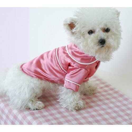 Dog Clothes Pet Pajamas Small Medium Dogs Soft Silk Summer Shirt French Bulldog Poodle Short Sleeve Sleeping Clothes Supplies