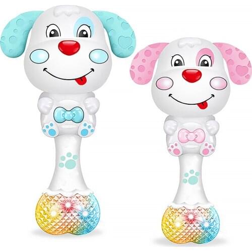 Newborn baby teether rattle toy baby music tooth rope rattle toy childrens cartoon dog 0-12 years old education mobile crib