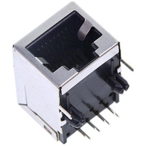 RJ45 socket crystal head 8 pin 8p8c network interface copper pin long (2pcs)
