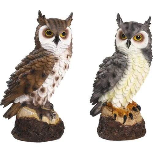 Garden Decoration Animal Owl Ornaments Figurine Decoratoin Statue Crafts Bird Model Resin Pastoral Decorations