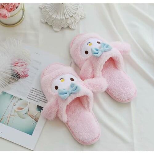 Sanrio Hello Kitty slippers cartoon house slippers female non-slip soft bottom home shoes girl fashion slippers summer
