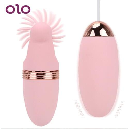 OLO Nipple Sucker Vibrator Clitoris Stimulator Female Masturbation Tongue Lick/Suck/jumping eggs Sex Toys for Women