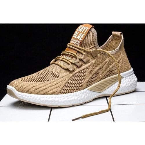 Men Shoes Fashion Breathable Mesh Rubber Sole Round Toe Lace Up Casual Shoes Outdoor Travel Walking Running Shoes Zapatos Hombre