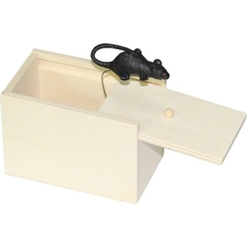 Funny Scare Box Trickery Toy Wooden Box Mouse Scorpion Case Tricks Gag Decoration Gift Event Party Supplies Scary Toys
