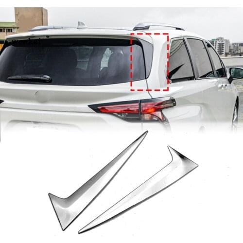 ABS Chrome Vertical Rear Window Side Spoiler Wing for Toyota Sienna 2020 2021 Auto Rear Window Mirror Tail Accessories
