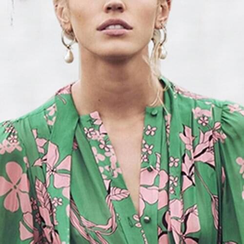 Runway Designers 2020 Spring Summer Slim Bodycon Ruffle Single Button V Neck Long Sleeve High Quality Elegant Party Dress