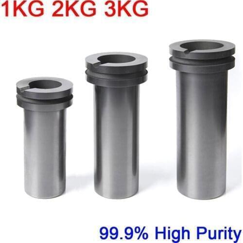 1KG 2KG 3KG High Purity 99.9% Graphite Casting Melting Crucible Double ring For Gold / Silver Furnace