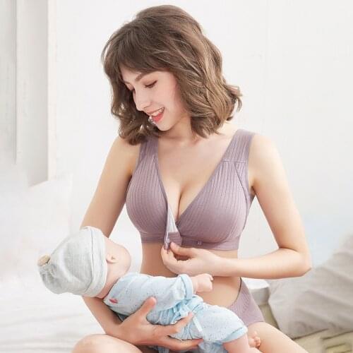 2020 Cotton Pregnant Women Breastfeeding Bra Breathable Nursing Bras for Maternity Wire Free Pregnancy Feeding Underwear Clothes