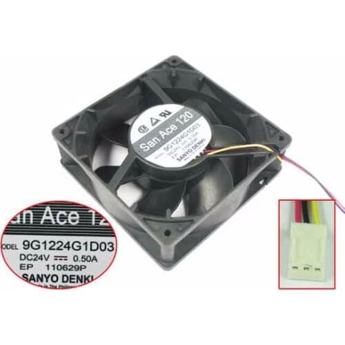 Sanyo Denki 9G1224G1D03 DC 24V 0.50A 120x120x38mm Server Cooling Fan