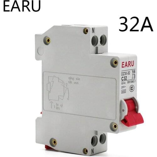32A DZ30-32 DPN 1P+N Mini Circuit Breaker MCB Din Rail Mounting Cutout Miniature Household Air Switch OEM Circuit Protector