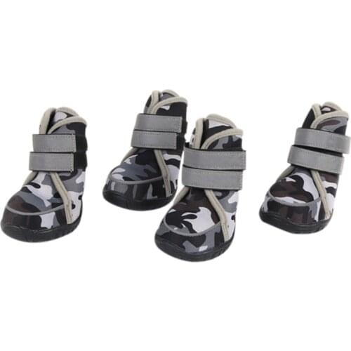 4Pcs/set Pet Dogs Winter Shoes Rain Snow Booties Socks Warm Rubber -slip Shoes For Small Puppies Footwear Cachorro