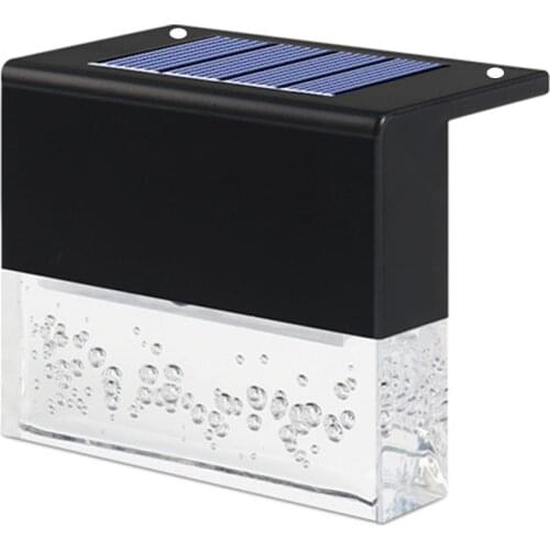 4pcs Colorful Path Stair LED Solar Lights IP65 Waterproof Outdoor Garden Yard Fence Wall Lawn Landscape Lamp Staircase Night Lig