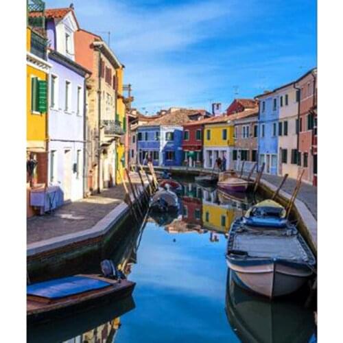 5D DIY Diamond Painting Square/Round Diamond Landscape Painting City Scenery Picture Cross Stitch Mosaic Home Decoration WG2855