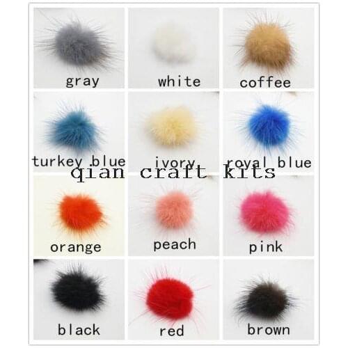 60pcs Geniune medium colorful Mink Fur Ball Cabochon 30mm mix color