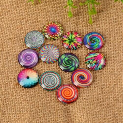 60pcs/lot Mixed Glass Cabochon 8-35mm Round Photo Cameo Cabochon Settings Supplies for Jewelry Accessories