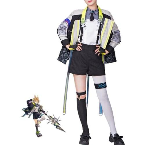 Anime! Arknights Leonhardt Cosplay Costume Uniform RHODES ISLAND Caster Battle Suit Halloween Costumes for Women Daily Outfits