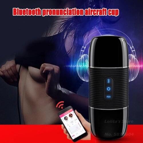 Bluetooth Speaker Automatic Vibrating Male Masturbation Cup Sex Vagina Machine Glans Penis Training for Man Real Pussy Sex Toys
