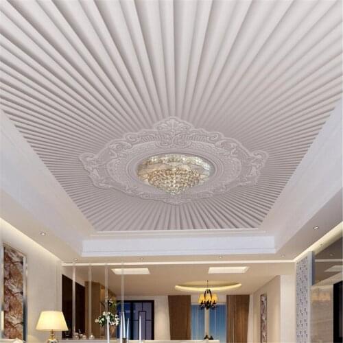 Beibehang Large Custom Wallpapers Modern Simple European Relief Pattern Ceiling Zenith Mural Decorative