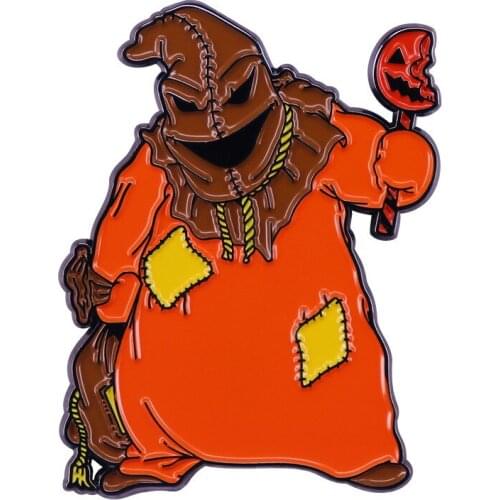 Halloween Day Brooch Gift Cartoon Oogie Boogie Pumpkin King Brooches Movie Theme Hard Enamel Pins Jewelry Prop Cosplay Trinket