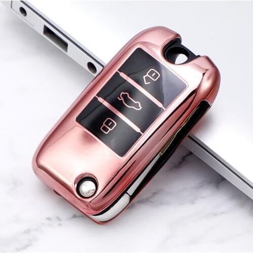Colorful 3 button Soft TPU Remote Car Fold Key Case Cover For Roewe RX5 2017 year for MG ZS Auto Key Shell Keychain Accessories