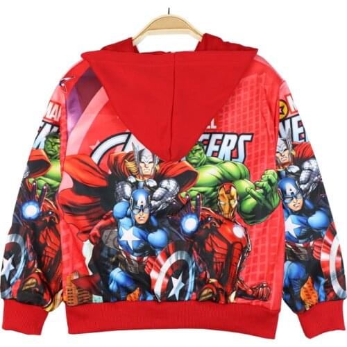 Disney 2021 New Spring And Autumn Boy Jacket Avengers Cotton Childrens Hooded Kids coat Baby Fashion Anime Clothes 2-8 Y
