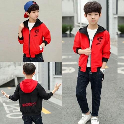 2019 New Spring Autumn Children Kids Boys Girls Hooded Waterproof Jackets Kids Windproof Zippered Hooded Clothes Coats