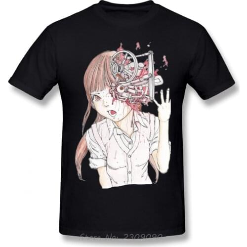 Shintaro Kago Manga Junji Ito T Shirt Men O-neck Cotton T-Shirt Funny Anime Tshirt Hip Hop Tees Tops Harajuku