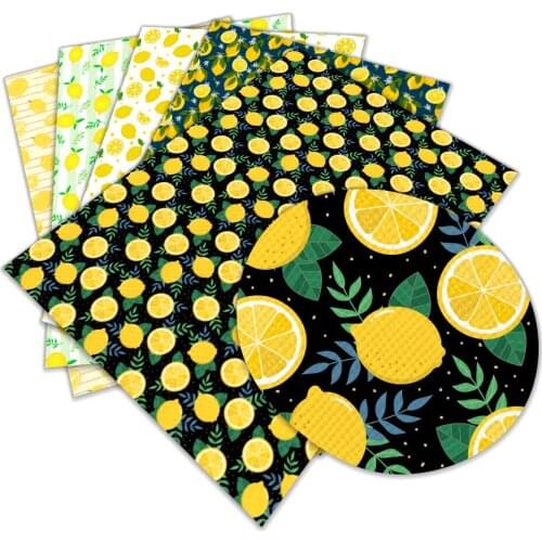 30 cm x 136 cm Faux Artificial Fruit Printed DIY Accessories Synthetic Leather L02