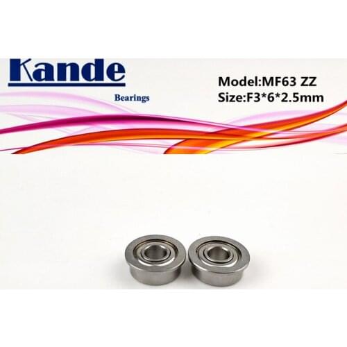 Kande Bearings 10PCS MF63ZZ MF63Z MF63 Z MF63 ZZ MF63 Miniature Flange Bearing F3x6x2.5mm