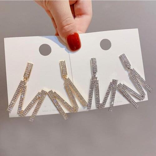 Exaggerated Big Earrings Fashion Temperament Crystal Alphabet Sex Net Red With The Same Earrings 2020 New Womens Earrings