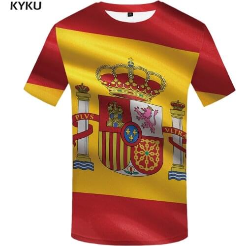 KYKU Brand Spanish flag T shirt Spain T-shirt hip hop t shirt men summer shirt mens short sleeve tee homme 3d t-shirts mens