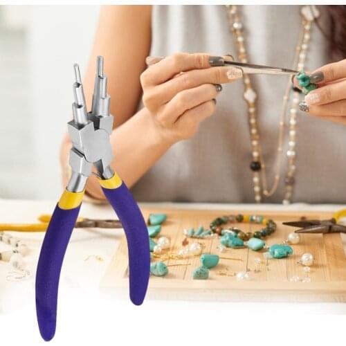 6-in-1 DIY Jewelry Tool Sets With Carbon Steel Round Nose Pliers And Copper Jewelry Wire For Jewelry DIY Making, Mixed Color