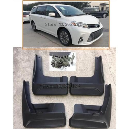 Set Molded Car Mud Flaps For Toyota Sienna 2018 2019 2020 Mudflaps Splash Guards Mud Flap Mudguards Fender Car Accessories