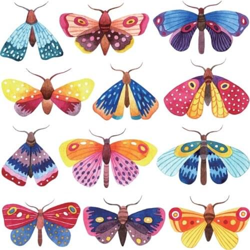 Colife Whole Lot Butterfly Patches Gils T-shirt Dresses Sweater DIY Decoration A-level Washable Easy Print By Household Irons