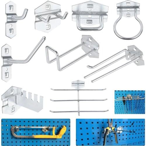 Wall Mounted Hooks Steel Hole Board Hanger Tool Storage Rack Garage/Garden/Kitchen Organizer Hammer/Pliers/Coil/Saw/Wrench/Tapes